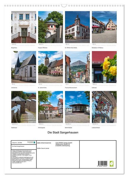 Produktbild: Die Stadt Sangerhausen (Wandkalender 2026 DIN A2 hoch), CALVENDO Monatskalender