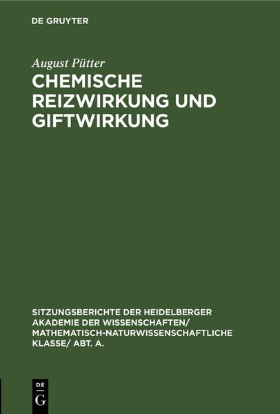 Produktbild: Chemische Reizwirkung und Giftwirkung