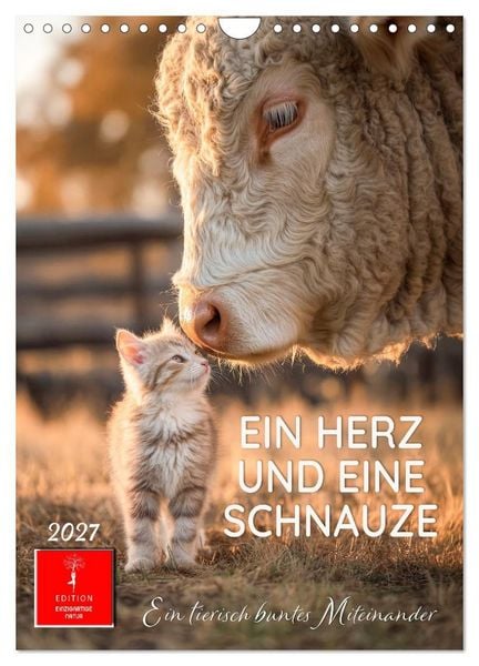 Produktbild: Ein Herz und eine Schnauze - Ein tierisch buntes Miteinander (Wandkalender 2027 DIN A4 hoch), CALVENDO Monatskalender