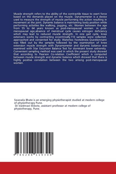 Produktbild: Muscle Strength and Dynamic Balance- a Correlational Study.