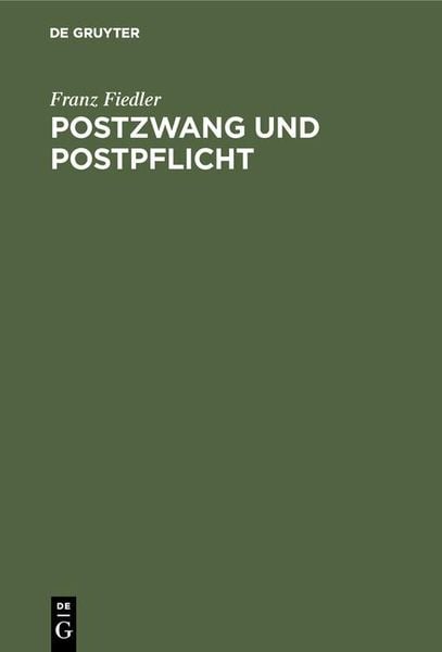 Produktbild: Postzwang und Postpflicht