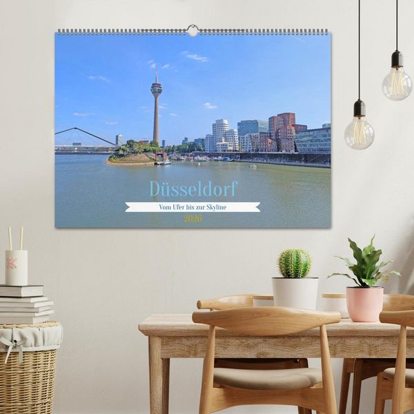 Produktbild: D&uuml;sseldorf Vom Ufer bis zur Skyline (Wandkalender 2026 DIN A2 quer), CALVENDO Monatskalender