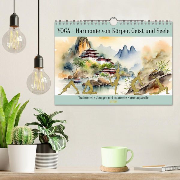 Produktbild: YOGA - Harmonie von K&ouml;rper, Geist und Seele (Wandkalender 2026 DIN A4 quer), CALVENDO Monatskalender