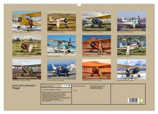 Produktbild: Lack und Leinwand &ndash; Flieger (Wandkalender 2027 DIN A2 quer), CALVENDO Monatskalender