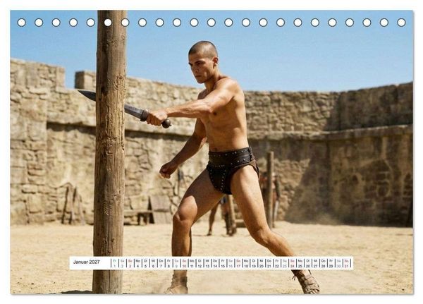 Produktbild: Echte Kerle &ndash; Gladiatoren (Tischkalender 2027 DIN A5 quer), CALVENDO Monatskalender