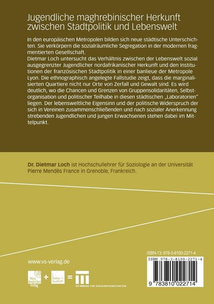 Produktbild: Jugendliche maghrebinischer Herkunft zwischen Stadtpolitik und Lebenswelt