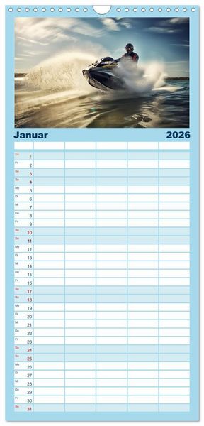 Produktbild: Familienplaner 2026 - Jetski Power mit 5 Spalten (Wandkalender, 21 x 45 cm) CALVENDO