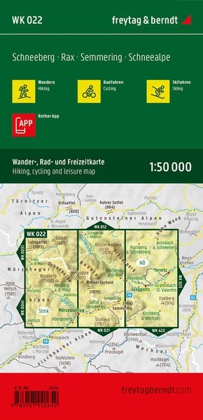 Produktbild: Freytag & berndt Wanderkarte WK 022 Schneeberg - Rax, Semmering - Schneealpe 1:50.000