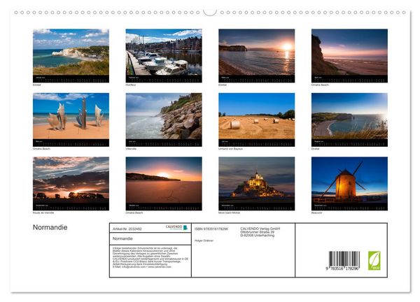 Produktbild: Normandie (hochwertiger Premium Wandkalender 2026 DIN A2 quer), Kunstdruck in Hochglanz