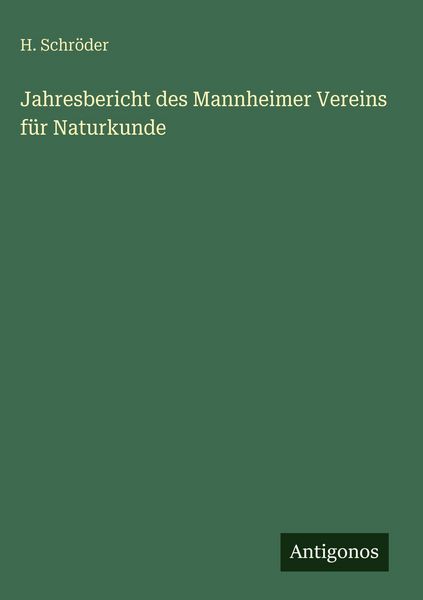 Produktbild: Jahresbericht des Mannheimer Vereins f&uuml;r Naturkunde