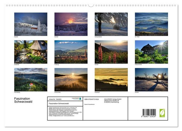 Produktbild: Faszination Schwarzwald (hochwertiger Premium Wandkalender 2026 DIN A2 quer), Kunstdruck in Hochglanz