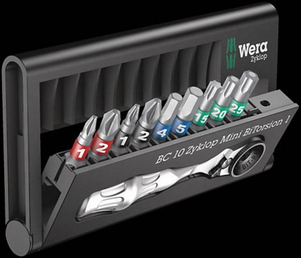 Produktbild: Wera Bit-Check 10 Zyklop Mini BiTorsion 1 05057418001 Bit-Set 10teilig Kreuzschlitz Phillips, Kreuzschlitz Pozidriv, Innen-TORX, Innen-Sechskant