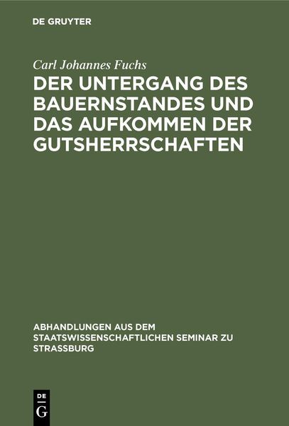 Produktbild: Der Untergang des Bauernstandes und das Aufkommen der Gutsherrschaften