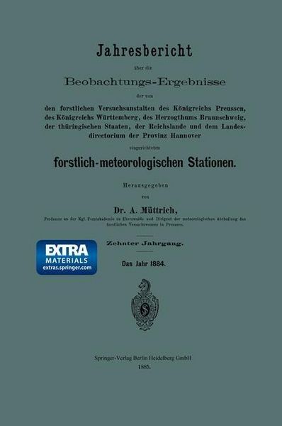 Produktbild: Jahresbericht &uuml;ber die Beobachtungs-Ergebnisse der von den forstlichen Versuchsanstalten des K&ouml;nigreichs Preussen, des K&ouml;nigreichs W&uuml;rttemberg, des He
