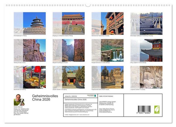 Produktbild: Geheimnisvolles China 2026 (hochwertiger Premium Wandkalender 2026 DIN A2 quer), Kunstdruck in Hochglanz