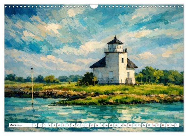Produktbild: Leuchtt&uuml;rme an der Elbe - von Hamburg bis zur Elbm&uuml;ndung (Wandkalender 2027 DIN A3 quer), CALVENDO Monatskalender