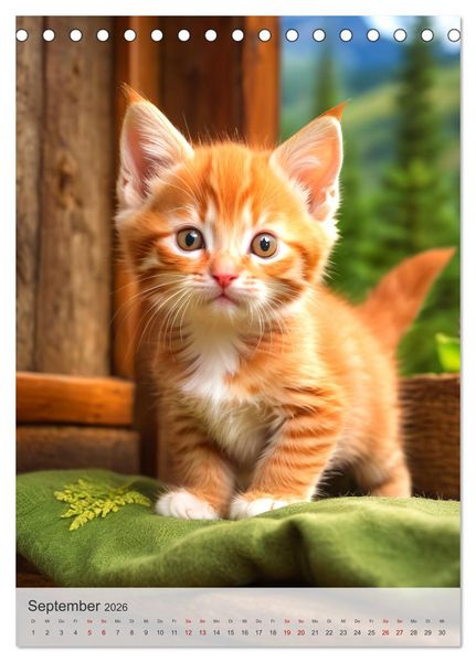 Produktbild: Katzenkinder (Tischkalender 2026 DIN A5 hoch), CALVENDO Monatskalender