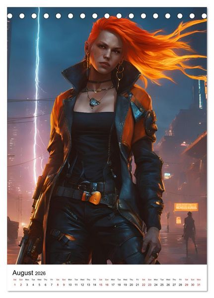 Produktbild: The Witches of Cyberpunk City (Desk Calendar 2026 DIN A5 portrait), CALVENDO 12 Month DeskCalendar