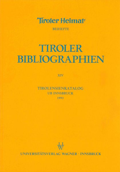 Produktbild: Tirolensienkatalog. Zuwachsverzeichnis der UB Innsbruck für das Jahr 1993