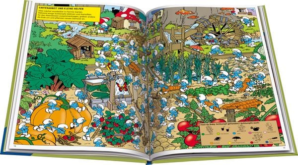 Produktbild: Die Schl&uuml;mpfe - Das gro&szlig;e Wimmelbuch