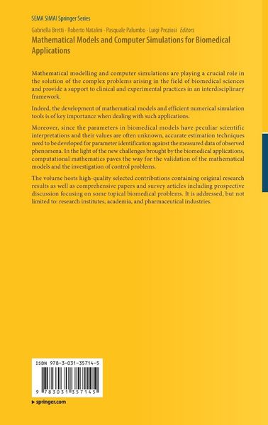 Produktbild: Mathematical Models and Computer Simulations for Biomedical Applications