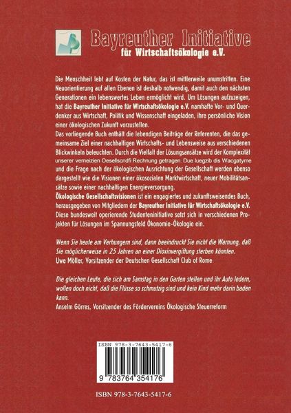Produktbild: &Ouml;kologische Gesellschaftsvisionen