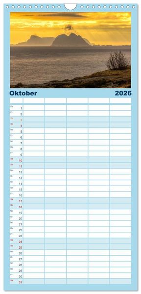 Produktbild: Familienplaner 2026 - Magisches Nordland. Eine Reise in das Herz Skandinaviens mit 5 Spalten (Wandkalender, 21 x 45 cm) CALVENDO