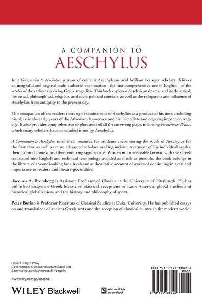Produktbild: A Companion to Aeschylus