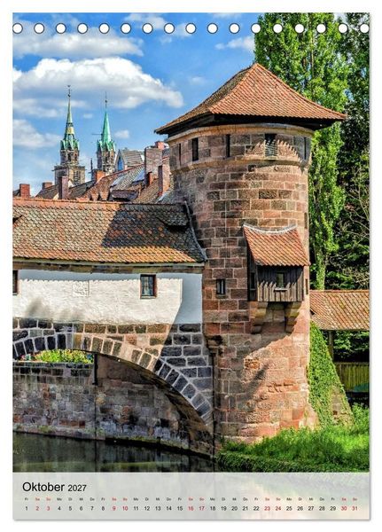 Produktbild: N&uuml;rnberg in Hochformat (Tischkalender 2027 DIN A5 hoch), CALVENDO Monatskalender