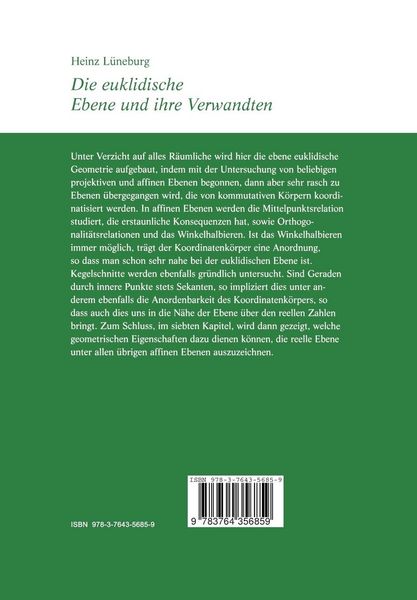Produktbild: Die euklidische Ebene und ihre Verwandten