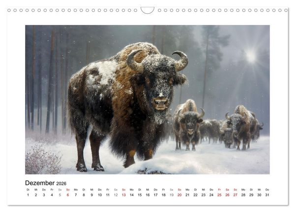 Produktbild: Wilde Rinder (Wandkalender 2026 DIN A3 quer), CALVENDO Monatskalender