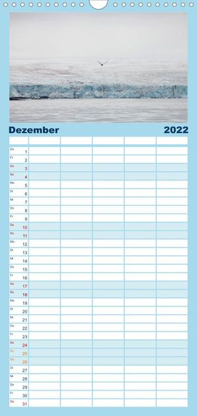 Produktbild: Familienplaner Spitzbergen - Wild.Rau.Ungez&auml;hmt. (Wandkalender 2022 , 21 cm x 45 cm, hoch)