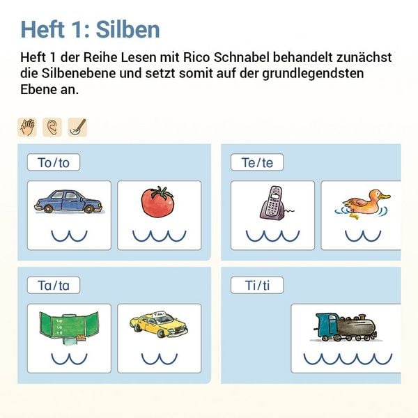 Produktbild: Lesen mit Rico Schnabel, Heft 1: Silben