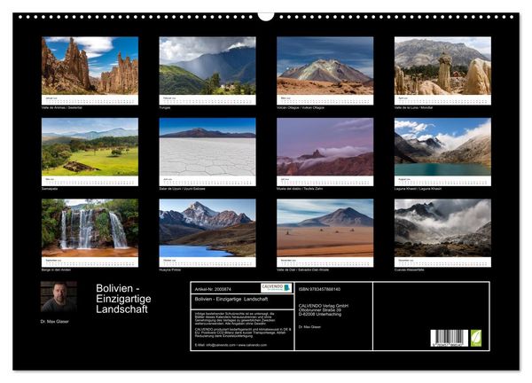 Produktbild: Bolivien - Einzigartige Landschaft (Wandkalender 2026 DIN A2 quer), CALVENDO Monatskalender