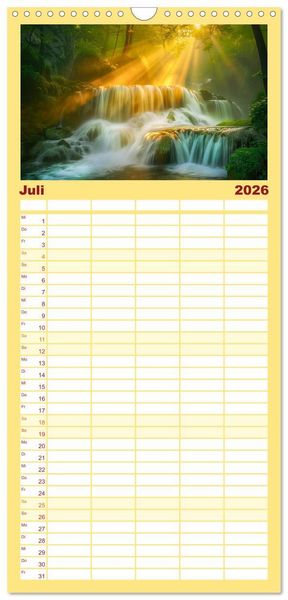 Produktbild: Familienplaner 2026 - Wo Wasser und Magie sich vereinen mit 5 Spalten (Wandkalender, 21 x 45 cm) CALVENDO
