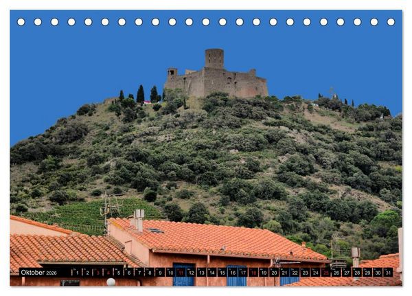 Produktbild: Frankreichs wehrhafter S&uuml;den - Festungen und Wehranlagen im Languedoc-Roussillon (Tischkalender 2026 DIN A5 quer), CALVENDO Monatskalender