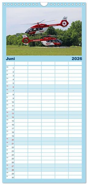 Produktbild: Familienplaner 2026 - Helikopter in der Luft 2.0 mit 5 Spalten (Wandkalender, 21 x 45 cm) CALVENDO