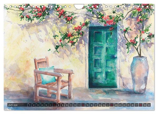 Produktbild: Garten Aquarelle (Wandkalender 2026 DIN A4 quer), CALVENDO Monatskalender