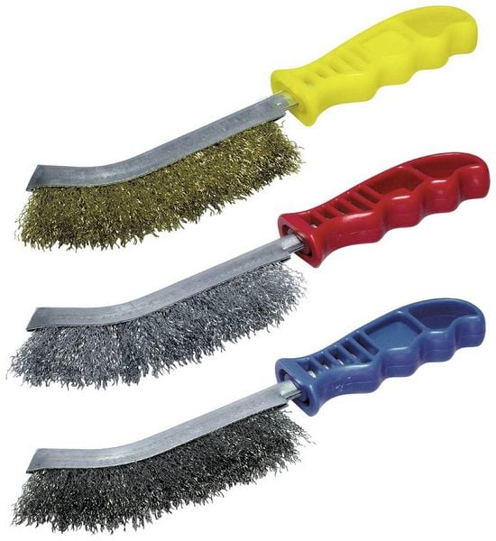 Produktbild: Wolfcraft 2138000 Drahtb&uuml;rste Stahl, Edelstahl, Messing 3teilig 1St.