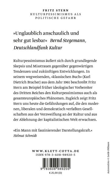 Produktbild: Kulturpessimismus als Politische Gefahr