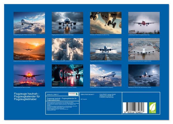 Produktbild: Flugzeuge hautnah - Flugzeugkalender f&uuml;r Flugzeugliebhaber (Wandkalender 2026 DIN A4 quer), CALVENDO Monatskalender