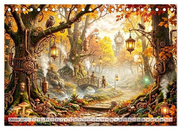 Produktbild: Steampunkwelten - Das Herz der Zeit (Tischkalender 2027 DIN A5 quer), CALVENDO Monatskalender