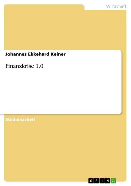 Produktbild: Finanzkrise 1.0