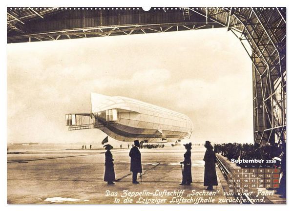 Produktbild: Faszination Luftschiffe &ndash; Zeppeline auf historischen Ansichtskarten (Wandkalender 2026 DIN A2 quer), CALVENDO Monatskalender