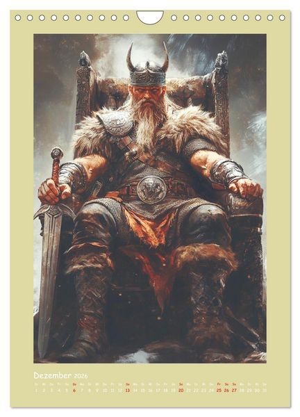 Produktbild: Wikinger Comics. Nordische Fantasy-Helden (Wandkalender 2026 DIN A4 hoch), CALVENDO Monatskalender