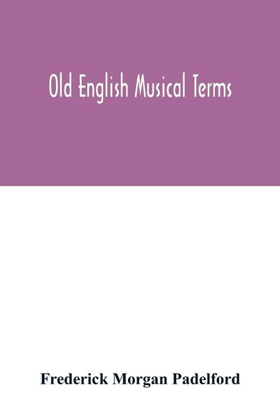 Produktbild: Old English musical terms