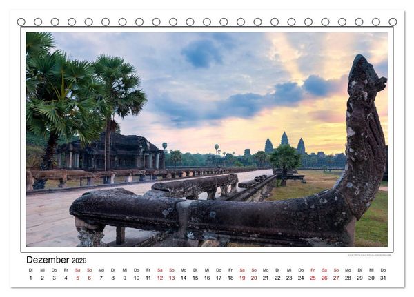 Produktbild: ANGKOR - IM REICH DER KHMER (Tischkalender 2026 DIN A5 quer), CALVENDO Monatskalender