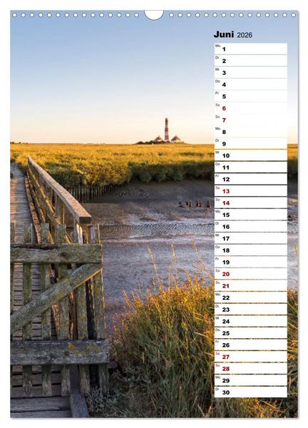 Produktbild: Westk&uuml;ste - Zwischen St. Peter Ording, B&uuml;sum und Elbe (Wandkalender 2026 DIN A3 hoch), CALVENDO Monatskalender