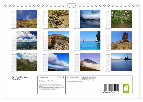 Produktbild: Der Norden von Teneriffa (Wandkalender 2026 DIN A4 quer), CALVENDO Monatskalender
