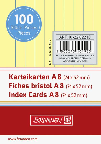 Produktbild: Brunnen Karteikarte A8 lin ge 100St